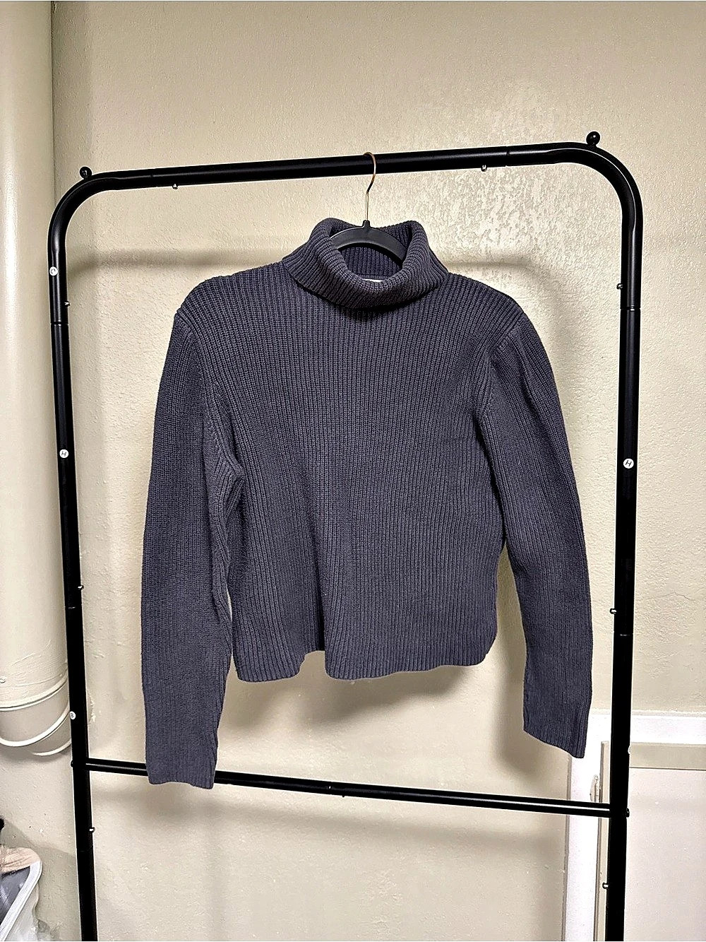 L.L.Bean Vintage Ribbed Cotton Turtleneck Sweater Purple XS